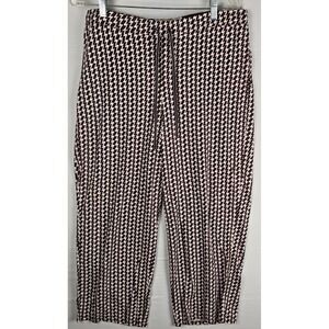 Nautica Women's Sleepwear Capri Pants Size Large Brown White Houndstooth Pattern